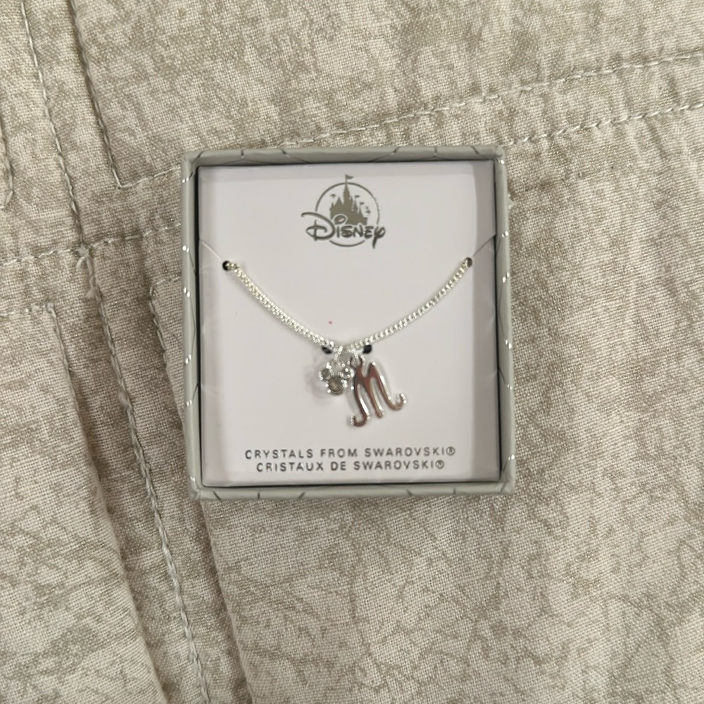 Brand new letter M Disney necklace